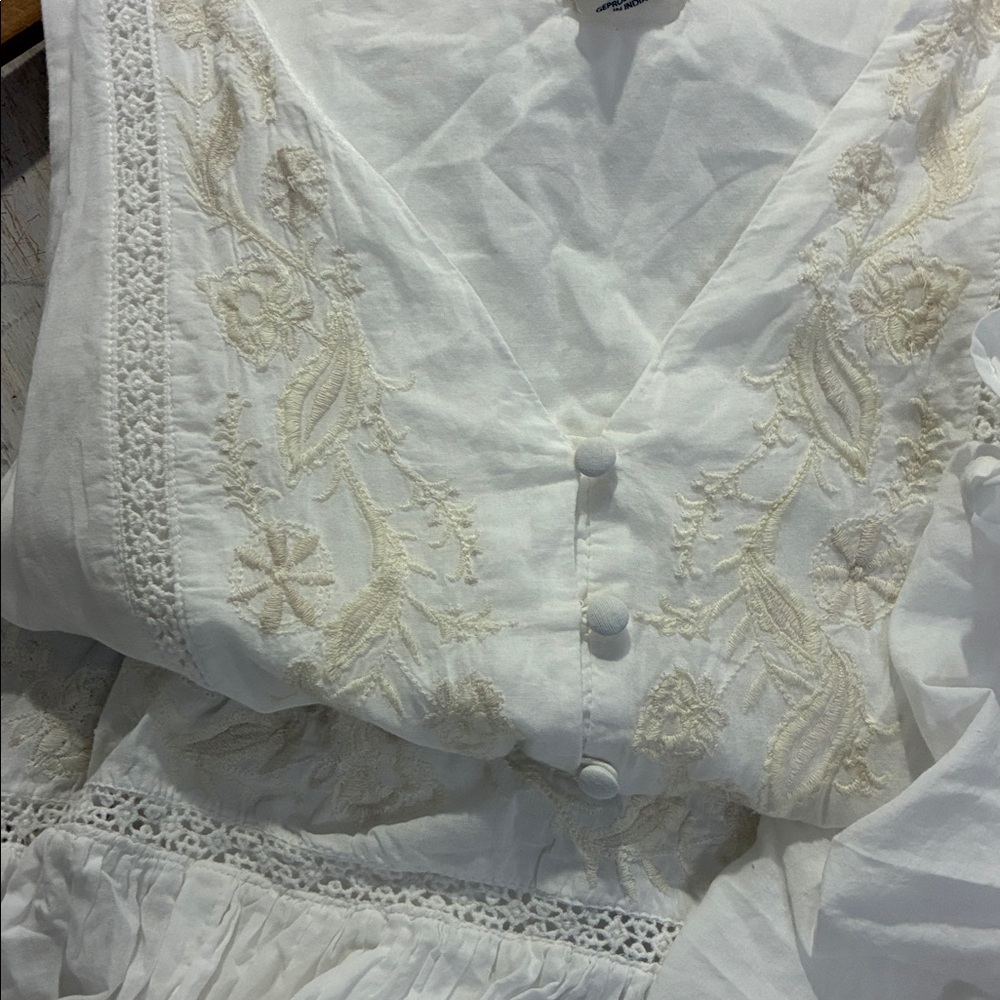 Joie Cream Maxi Dress with Tassel Tie - Picture 12 of 12